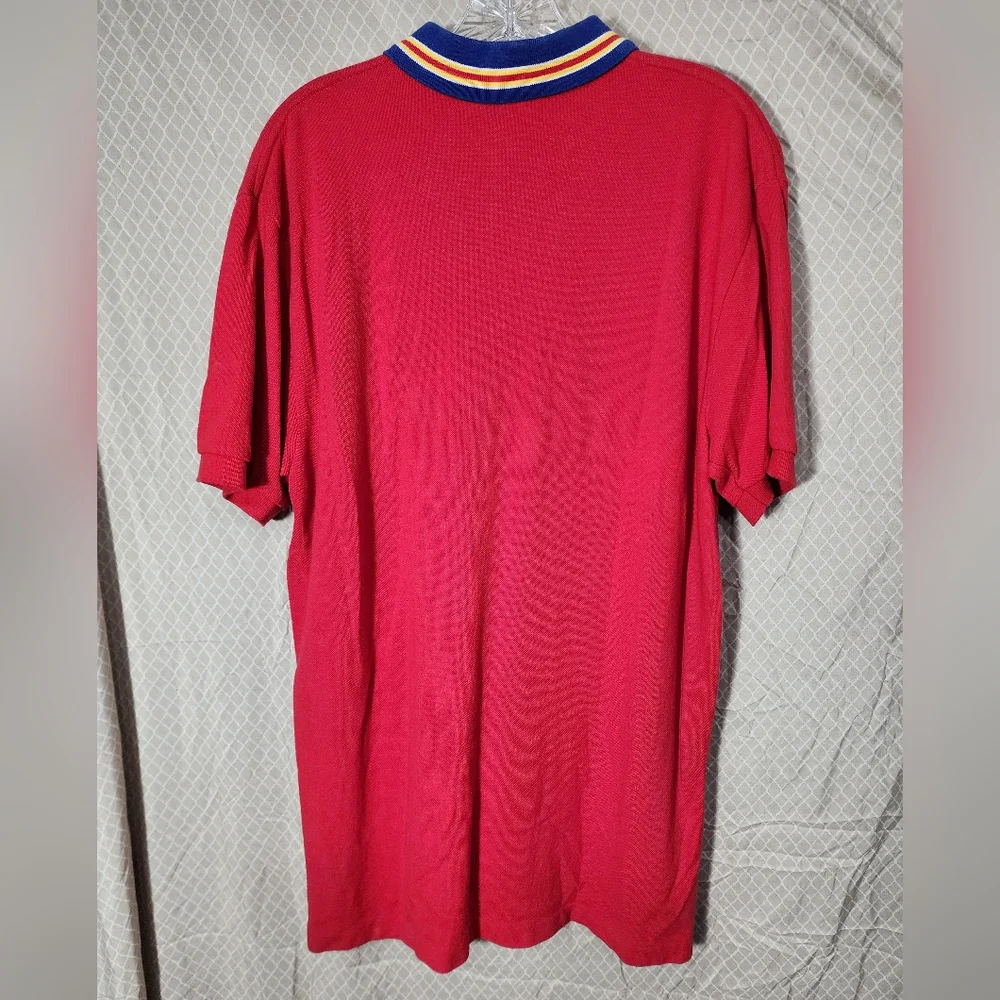 Vintage Ralph Lauren Red Polo Shirt 100% Cotton Men's Large Used